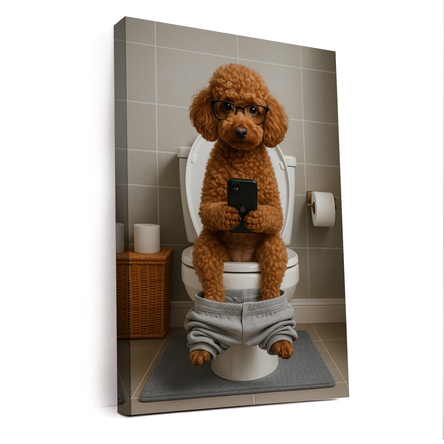 Custom Photo Dog Bathroom Style 15 Canvas Gift For Dog Lovers