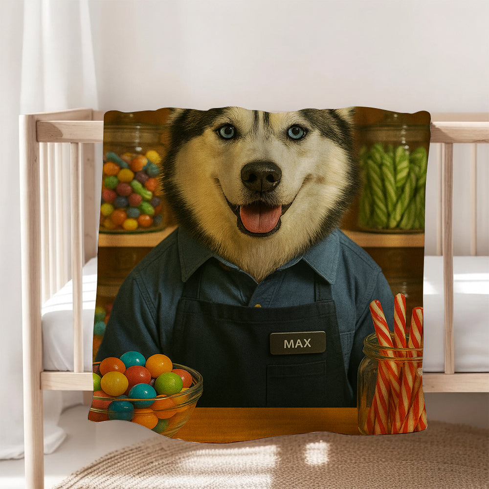 Custom Photo Candy Shop Dog BlanketGift For Dog Lovers