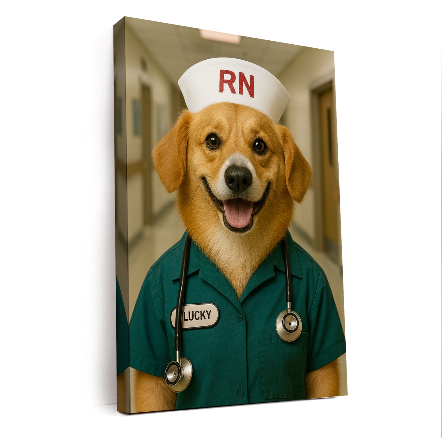 Custom Photo Registed Nurse Dog Canvas Gift For Dog Lovers