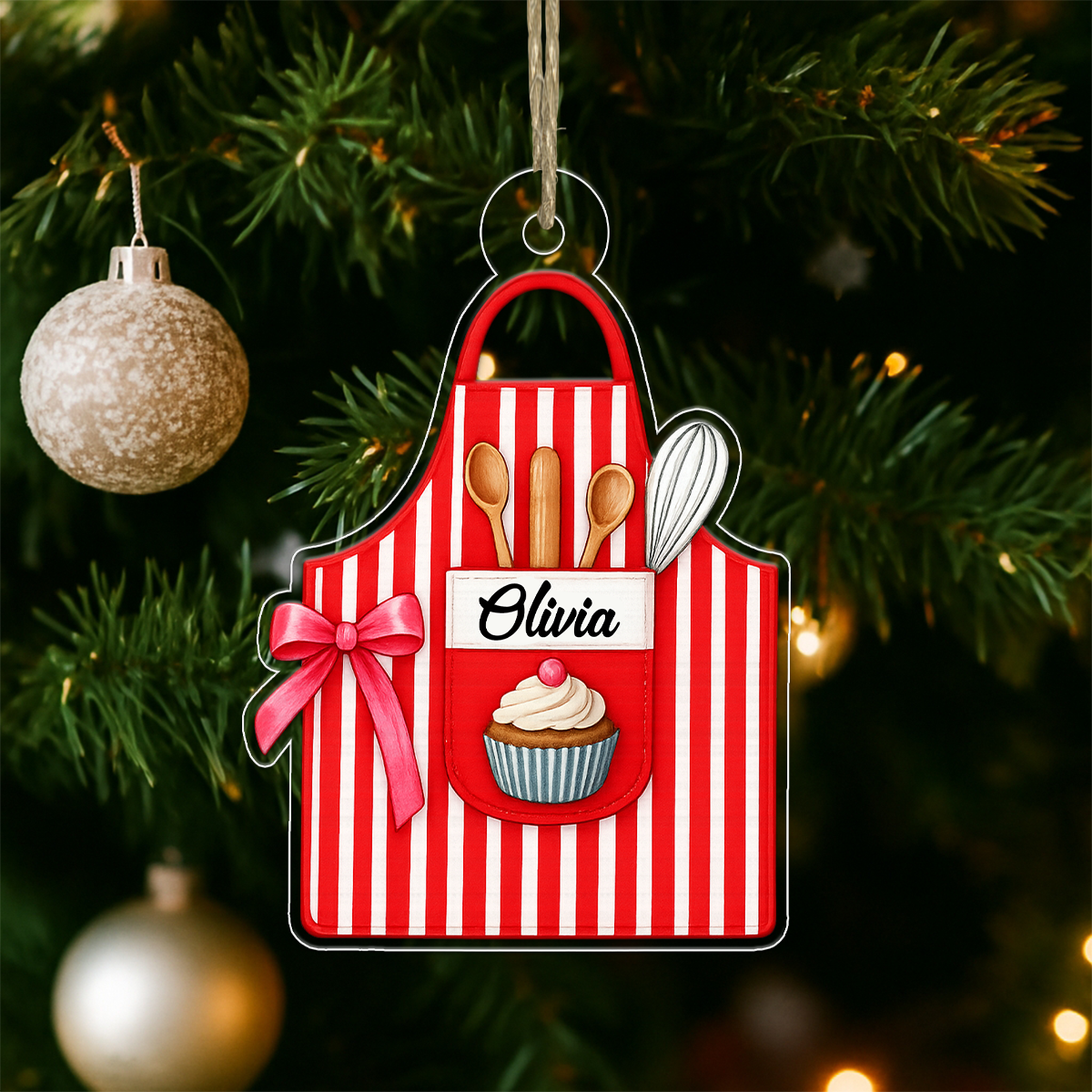 Custom Name Aprons For Bakers Acrylic Ornament Christmas Gift
