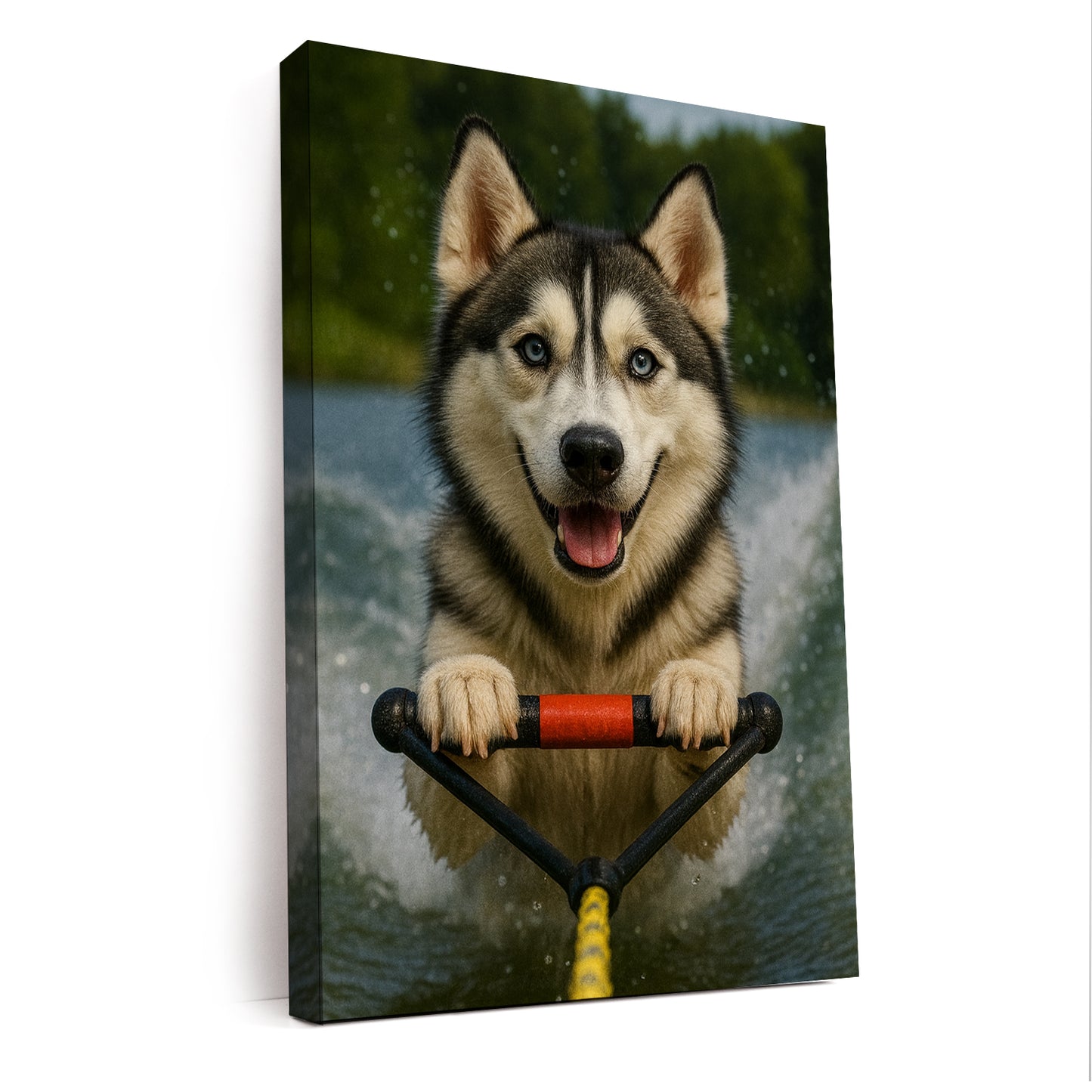 Custom Photo Water Ski Dog Canvas Gift For Dog Lovers