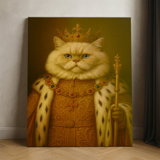 Custom Photo Cat King Royal Canvas _ Gift For Cat Lovers