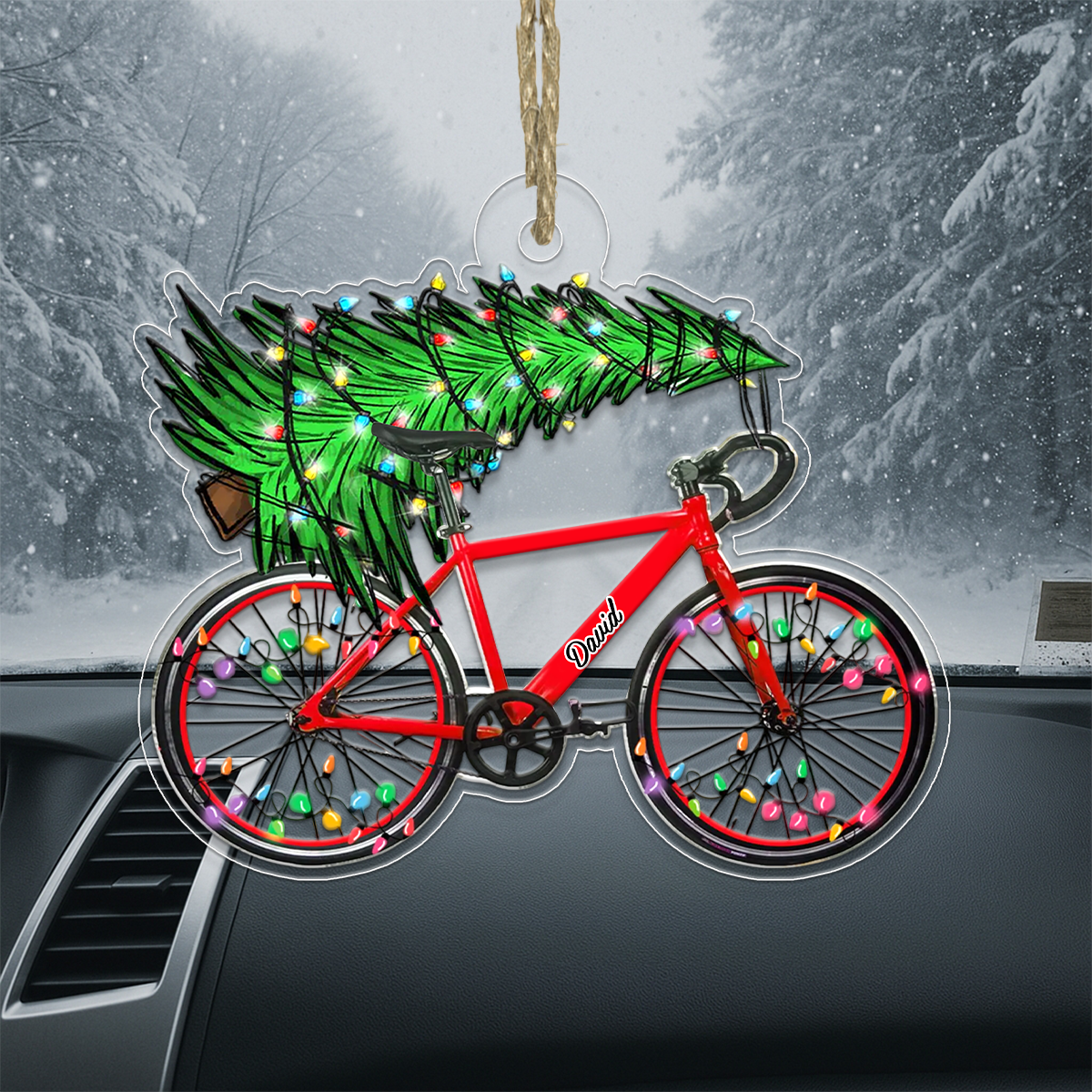 Custom Name Bicycle Xmas Tree