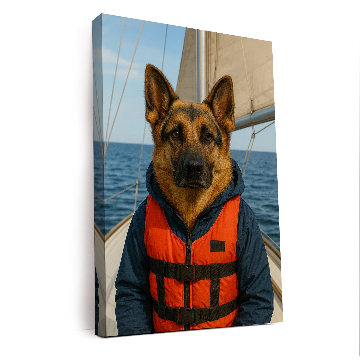 Custom Photo Sailor Dog Canvas Gift For Dog Lovers