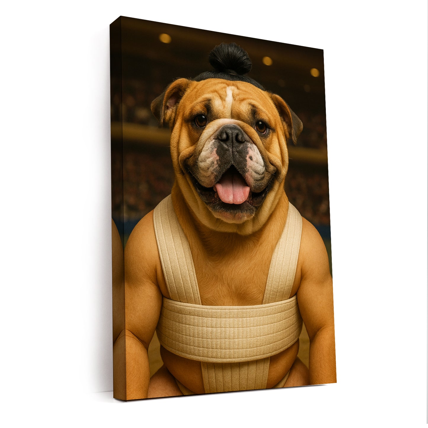 Custom Photo Sumo Dog Canvas Gift For Dog Lovers