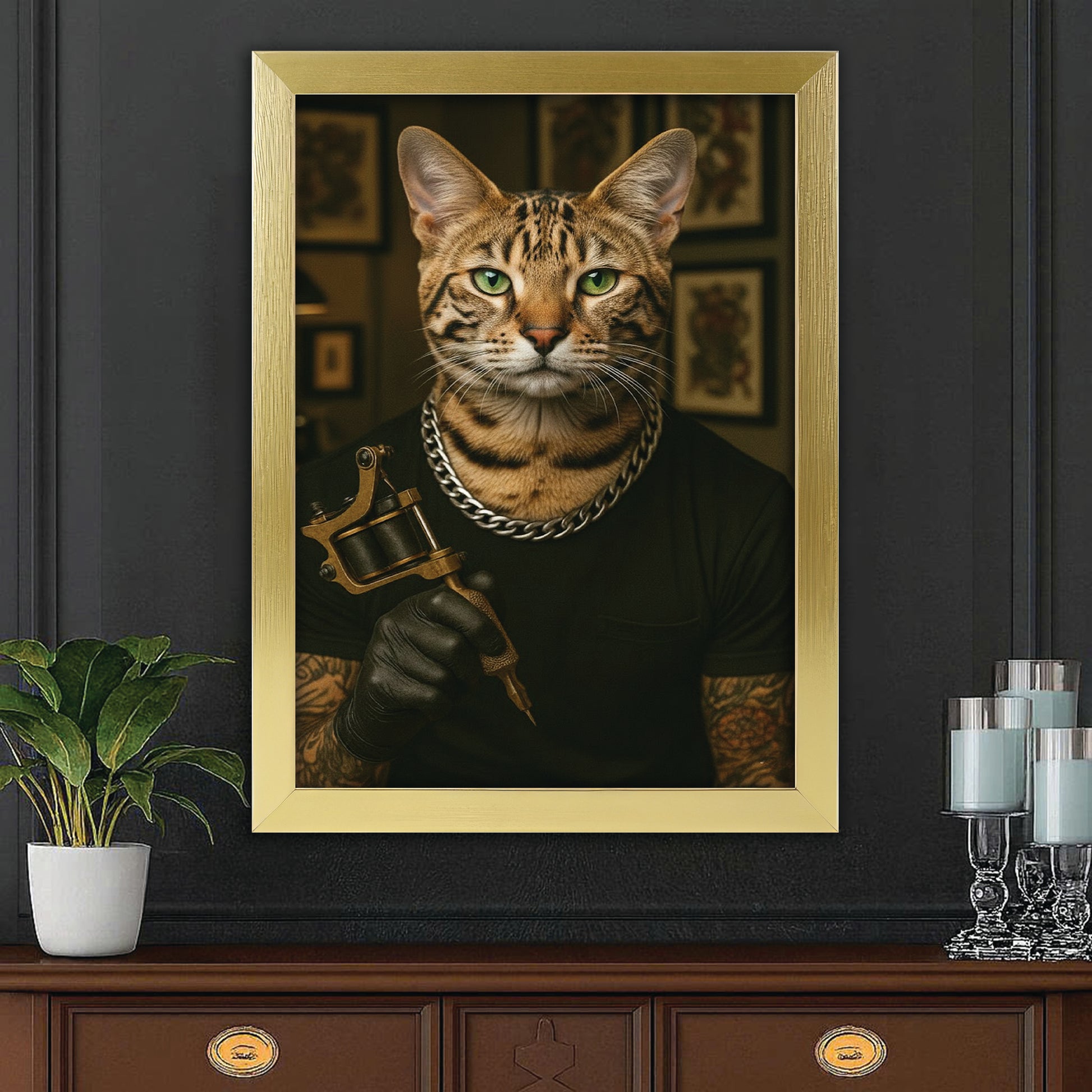 Custom Photo Tatoo Artist Cat Gift For Cat Lovers