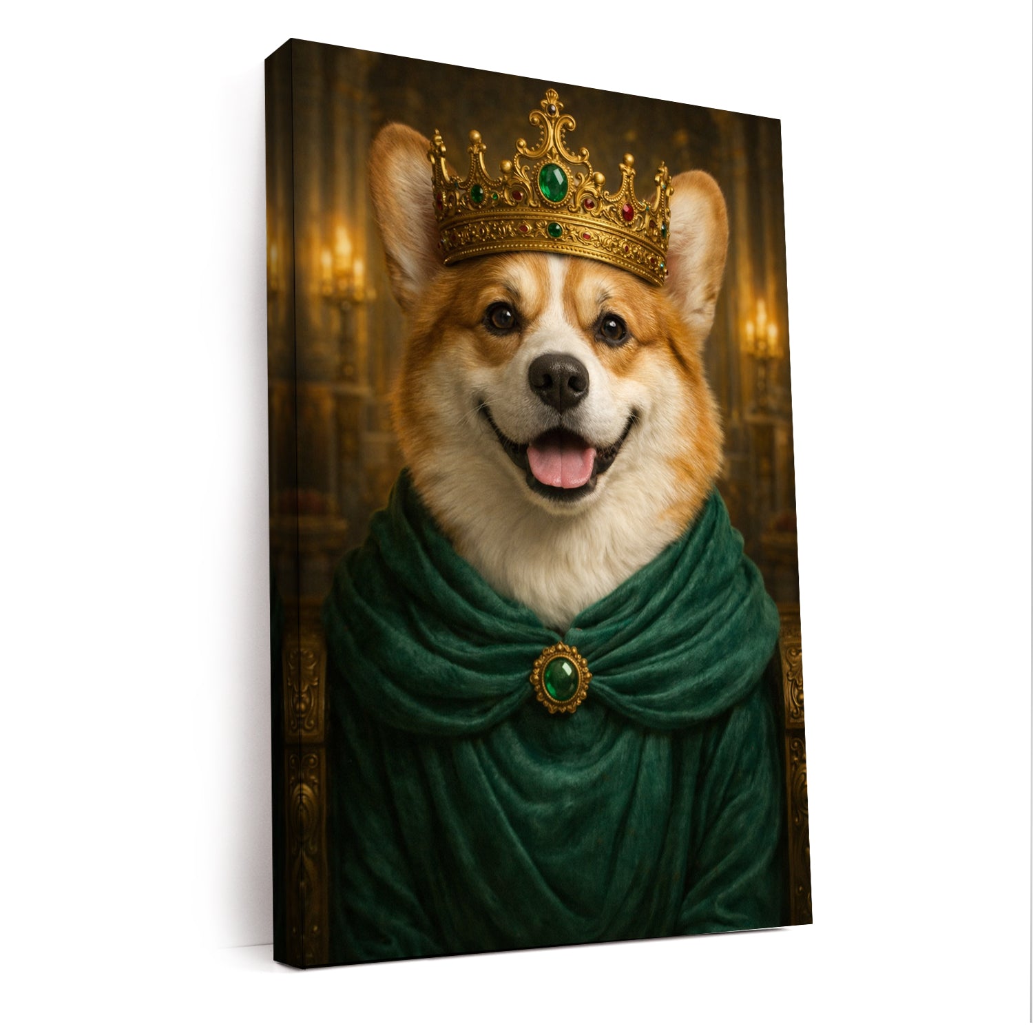 Custom Photo Royal King Queen Dog Canvas Gift For Dog Lovers