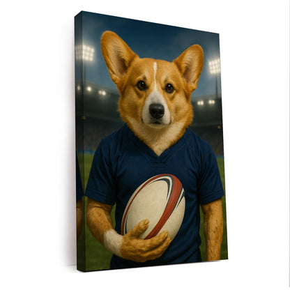 Custom Dog Rugby Sport Dog Canvas Gift For Dog Lovers