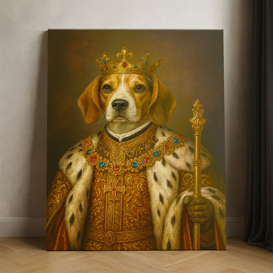 Custom Photo Dog King Royal Canvas _ Gift For Dog Lovers