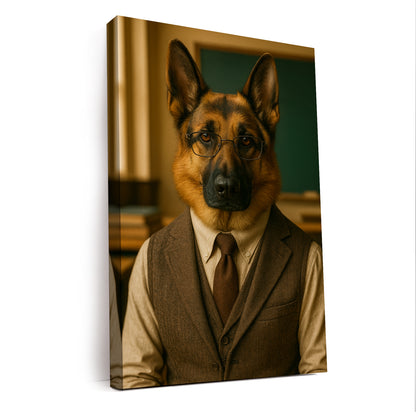 Custom Photo Professor Teacher Dog Canvas Gift For Dog Lovers