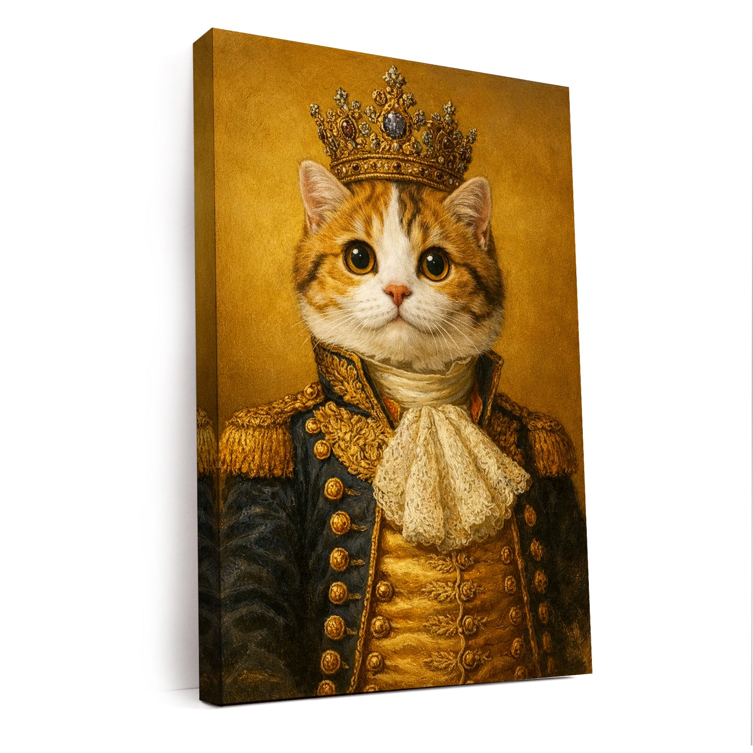 Custom Photo Cat King Royal Canvas Gift For Cat Lovers