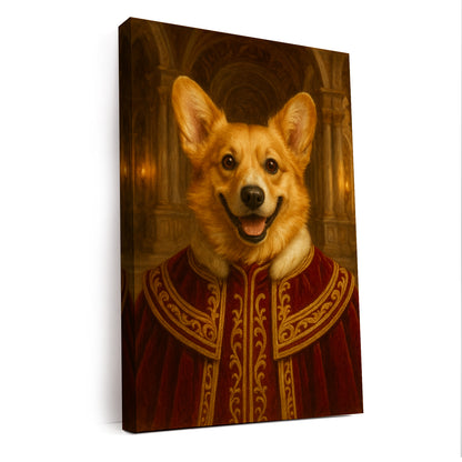 Custom Photo King Royal Dog Style 01 Canvas Gift For Dog Lovers