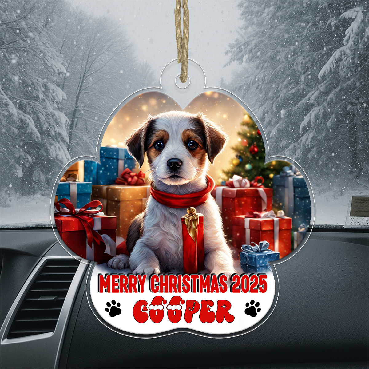 Custom Photo Dog Paw Shape