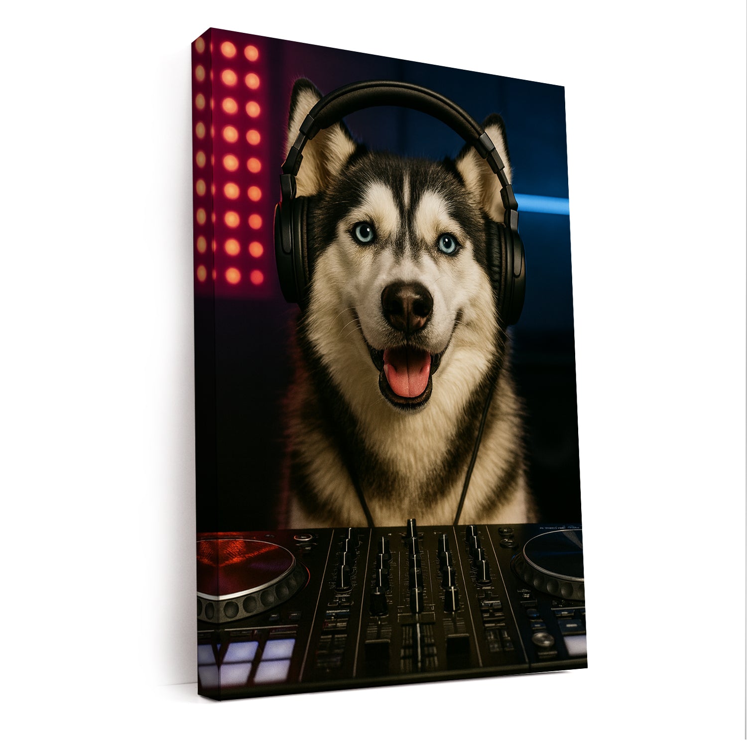 Custom Photo Dj Dog Canvas Gift For Dog Lovers