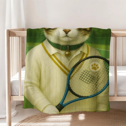 Custom Photo Tennis Player Cat Blanket