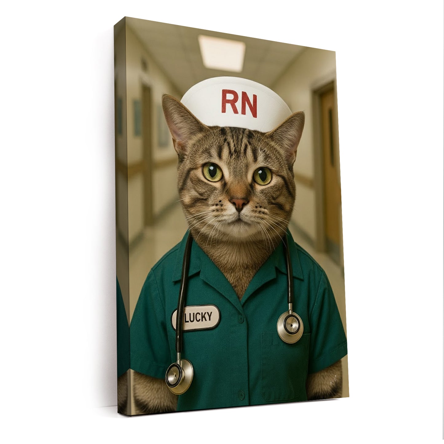 Custom Photo Registed Nurse Cat Canvas Gift For Cat Lovers