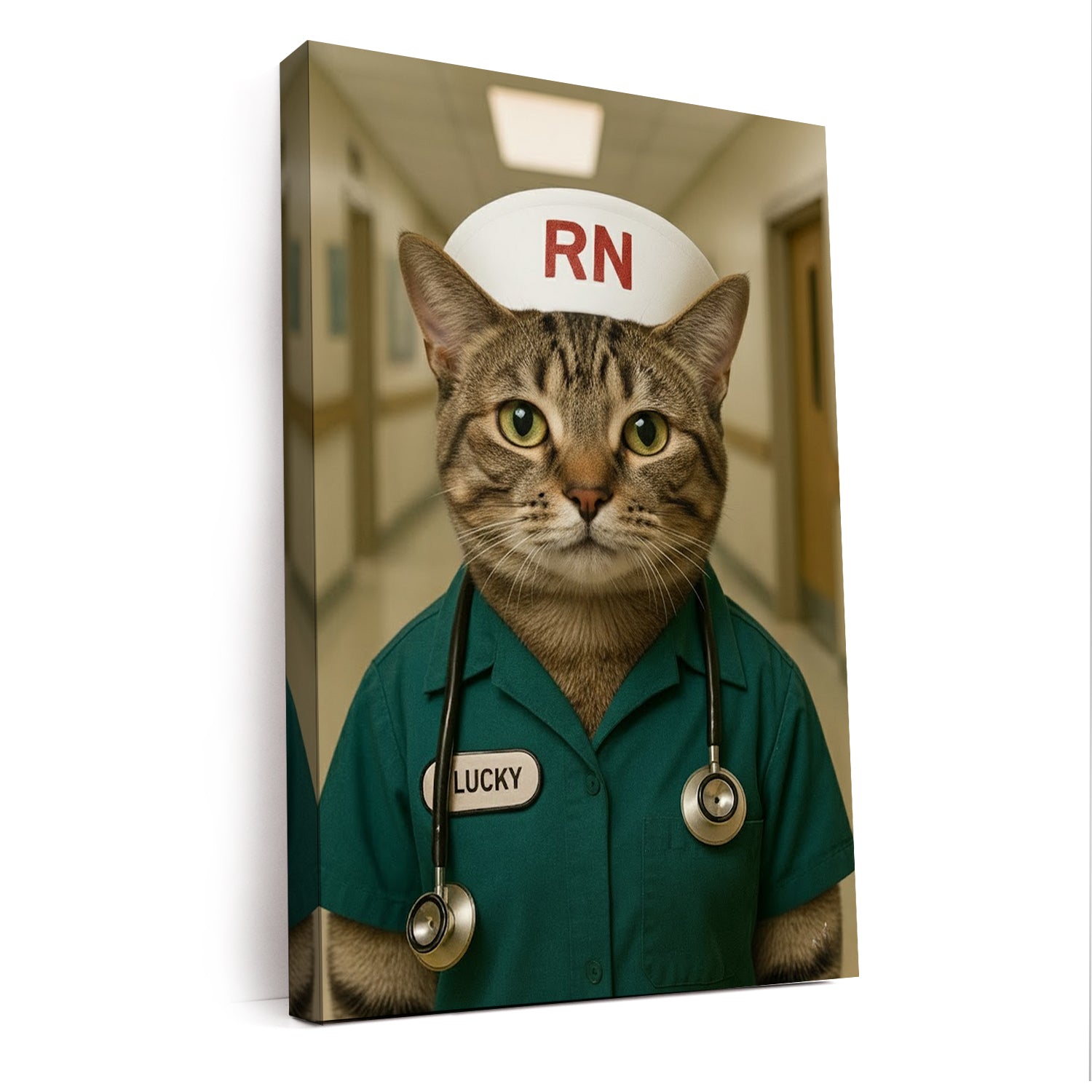 Custom Photo Registed Nurse Cat Canvas Gift For Cat Lovers