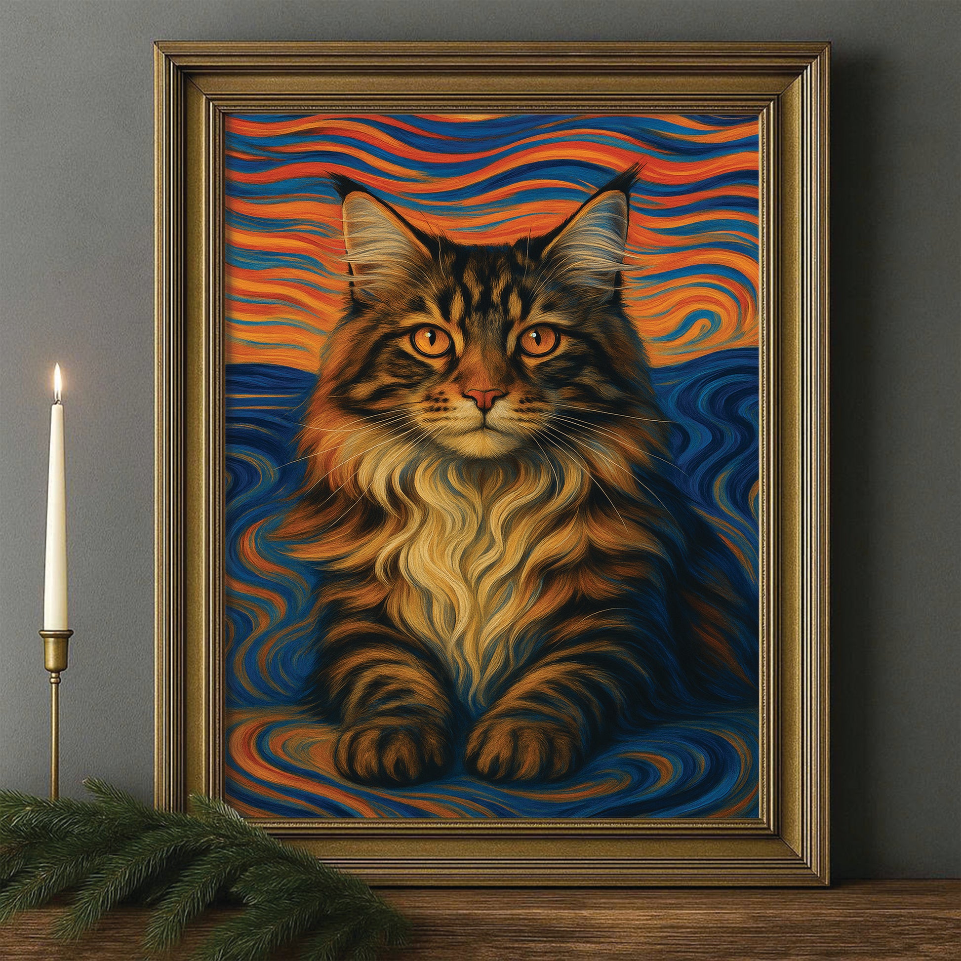 Custom Cat Portrait Expressionist Art