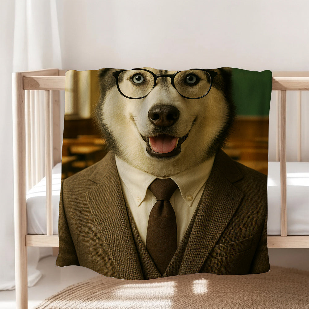 Custom Photo Teacher Dog BlanketGift For Dog Lovers