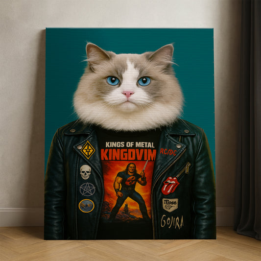 Custom Photo Cat Rock n Roll Canvas