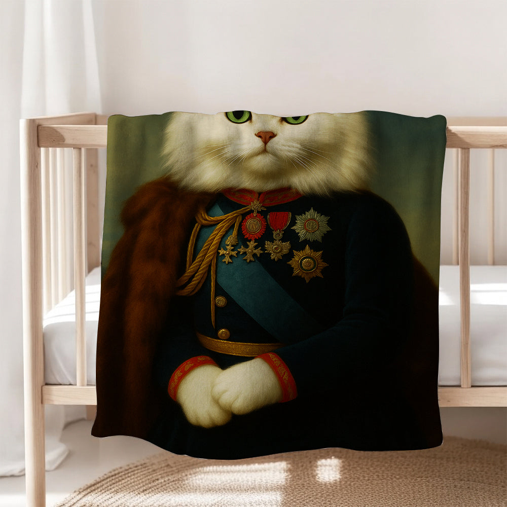 Custom Photo Imperial Minister Cat Blanket Gift For Cat Lovers
