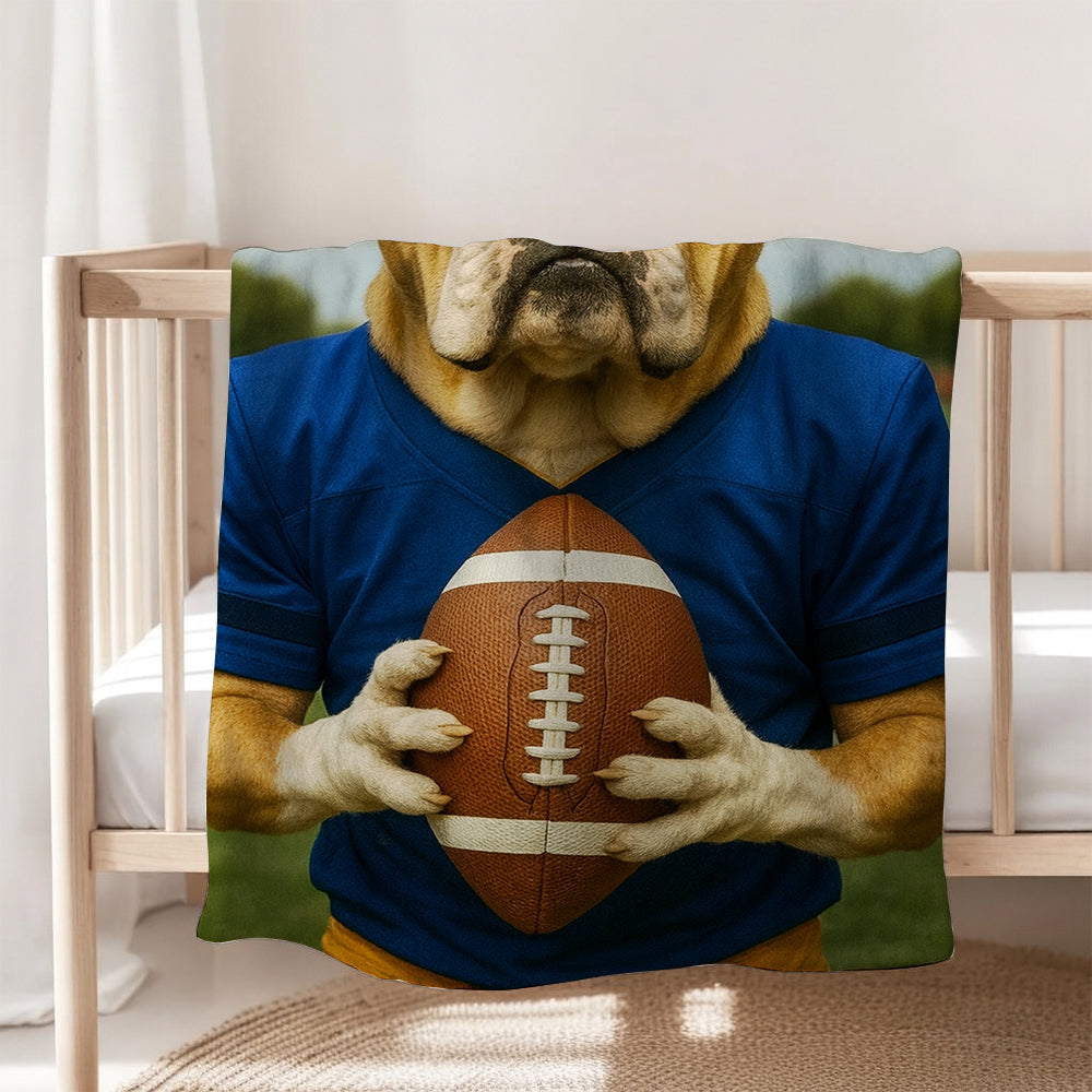 Custom Photo Football Player Dog BlanketGift For Dog Lovers