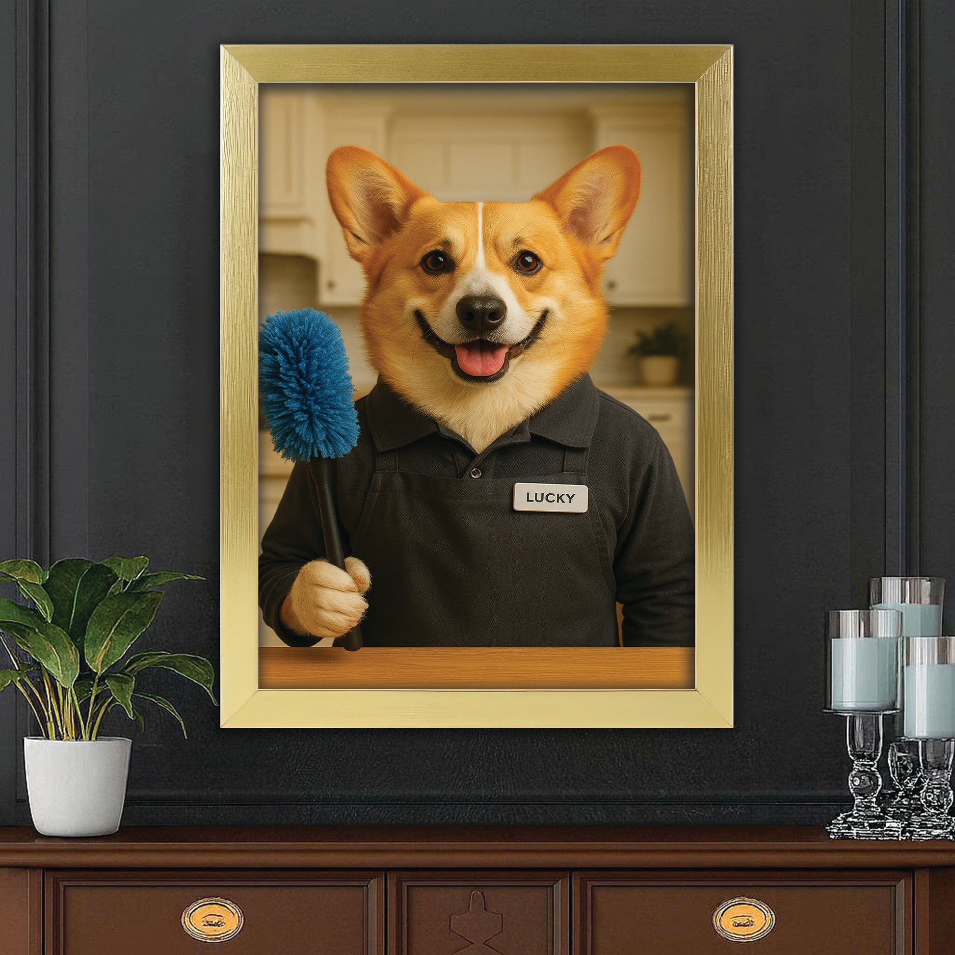 Custom Photo Housekeeper Dog Canvas Framed Wall Art Gift For Dog Lovers