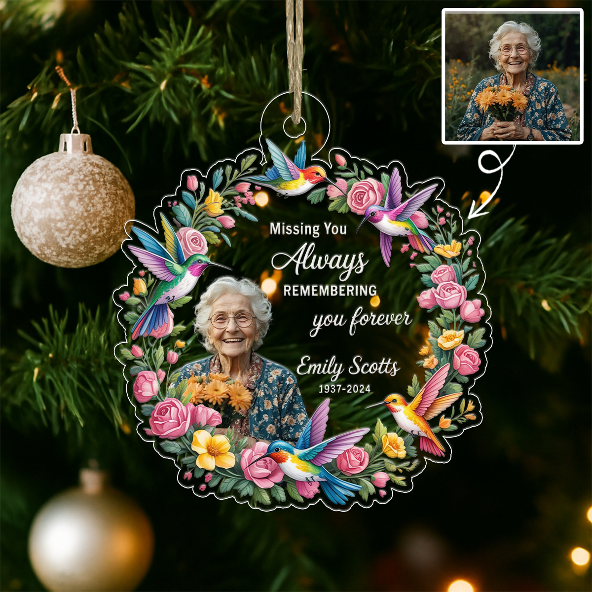Personalized Memorial Acrylic Ornament Christmas Gift