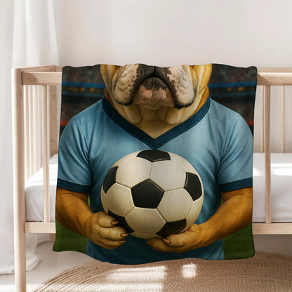 Custom Photo Soccer Dog BlanketGift For Dog Lovers