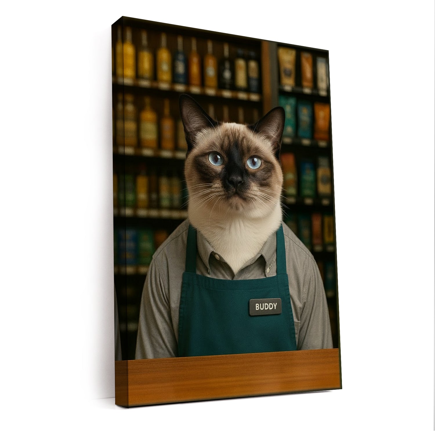 Custom Photo Shop Owner Cat Canvas Gift For Cat Lovers