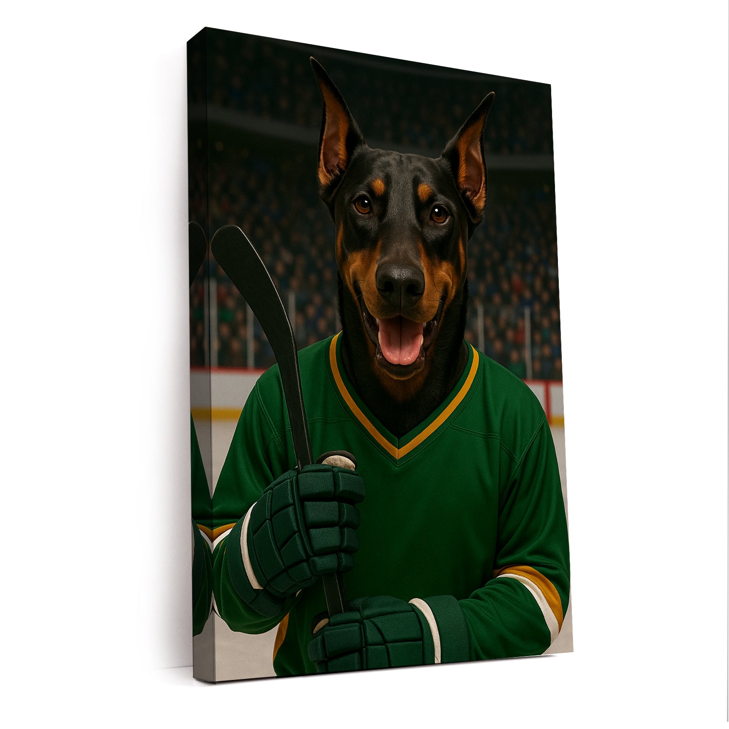 Custom Photo Hockey Player Dog Canvas Gift For Dog Lovers