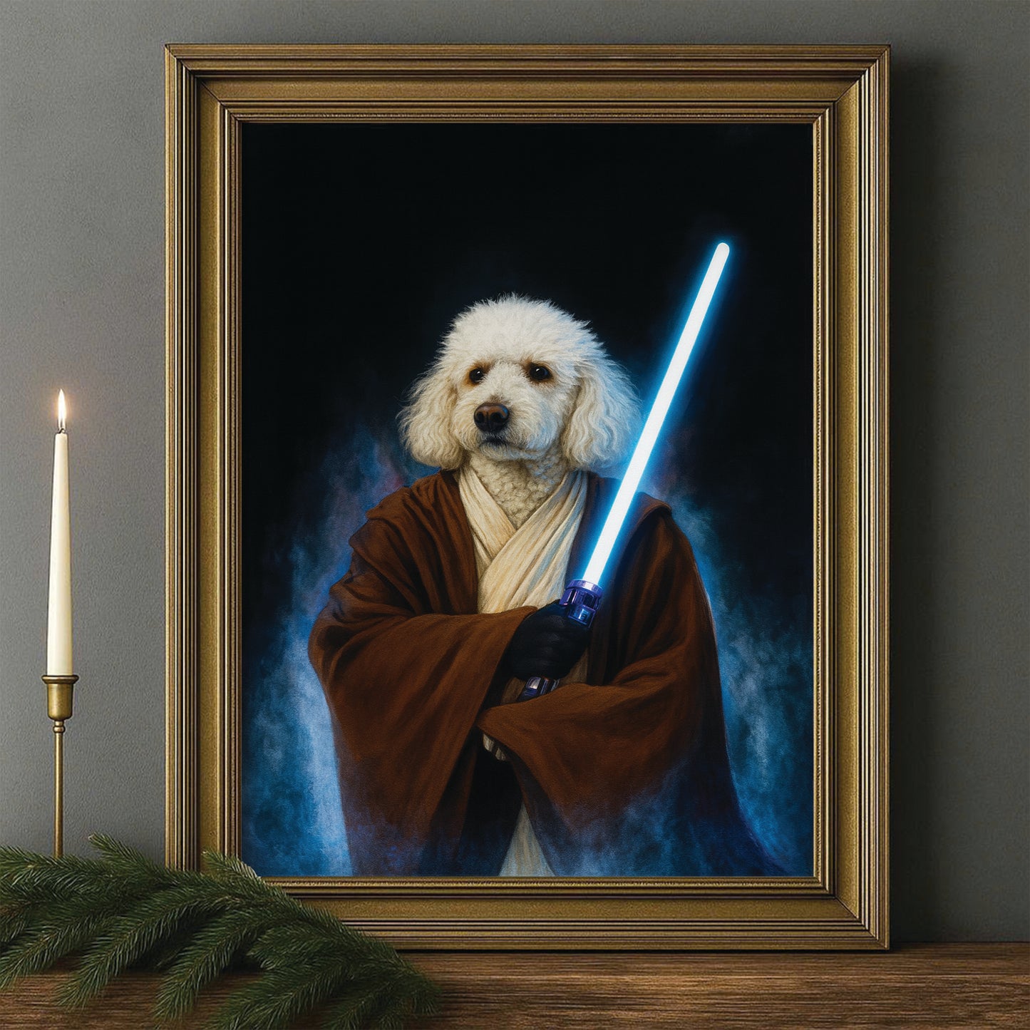 Custom Photo Master Paw Dog  Canvas Framed Wall Art Gift For Dog Lovers