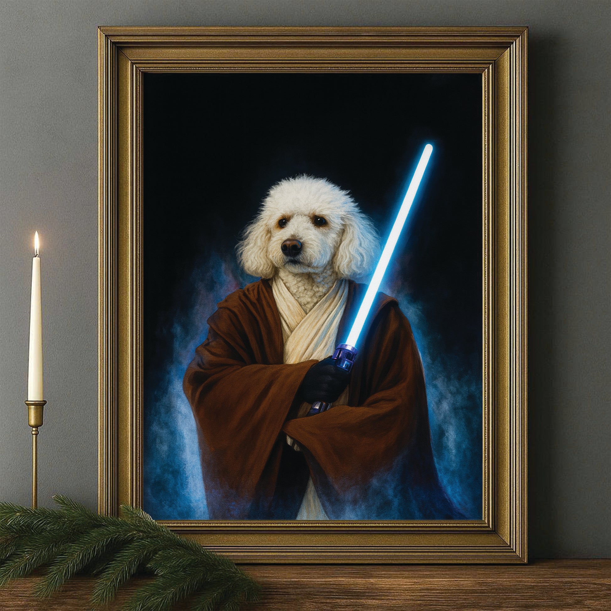 Custom Photo Master Paw Dog  Canvas Framed Wall Art Gift For Dog Lovers