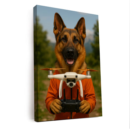 Custom Photo Drone Pilot Dog Canvas Gift For Dog Lovers