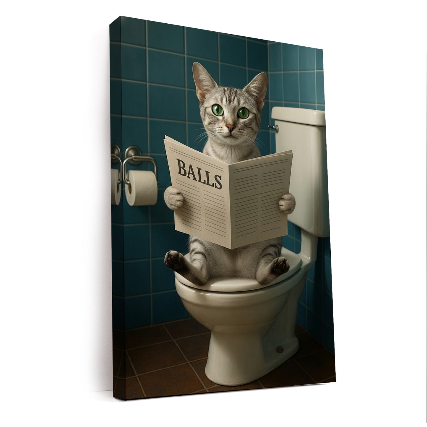 Custom Photo Cat Bathroom Style 7 Canvas Gift For Cat Lovers