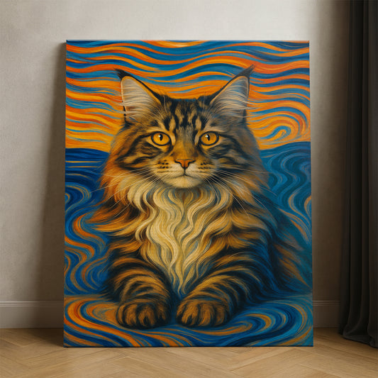Custom Cat Portrait Expressionist Art