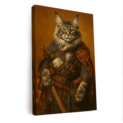 Custom Photo Royal Knight Cat Canvas Gift For Cat Lovers