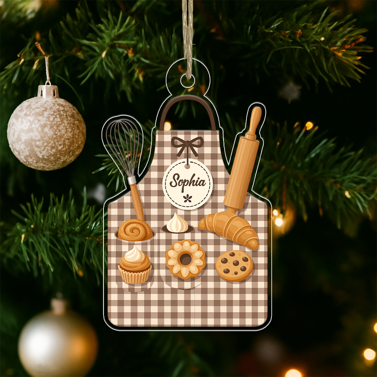 Custom Name Apron For Bakers Acrylic Ornament Christmas Gift