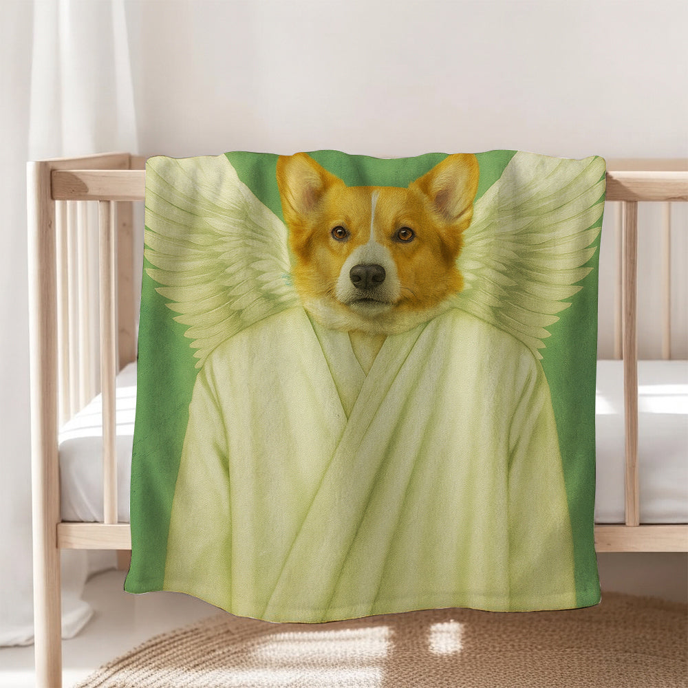Custom Photo Angel Dog BlanketMemorial Gift For Dog