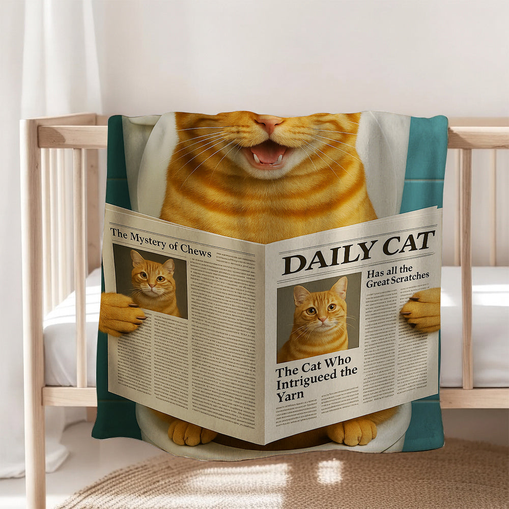 Custom Photo Cat Toilet Bathroom Blanket Wall Art