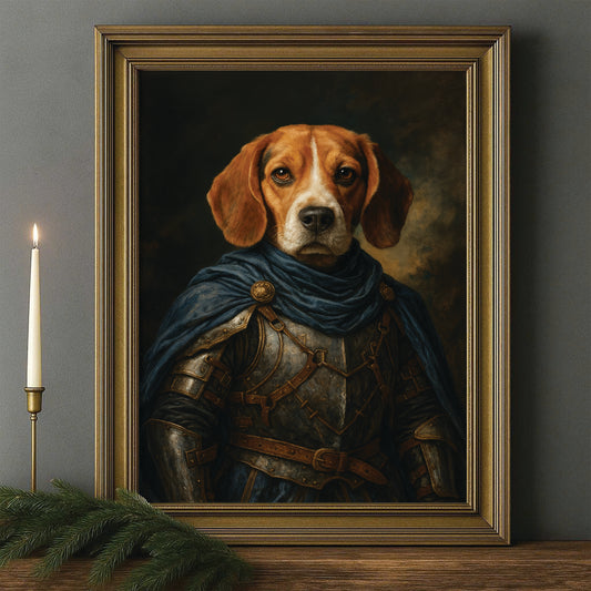 Custom Dog Photo Viking Canvas Framed Wall Art Framed Wall Art _ Gift For Dog Lovers