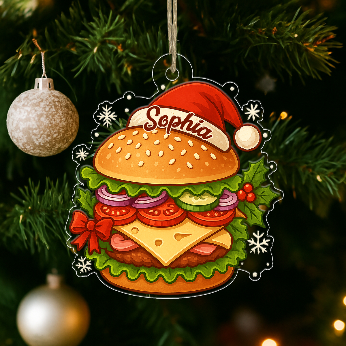 Custom Name Hamburger Christmas