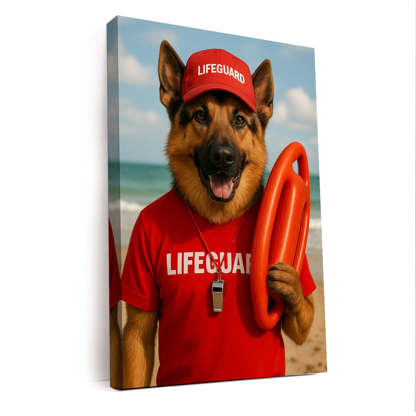 Custom Photo Lifeguard Dog Canvas Gift For Dog Lovers