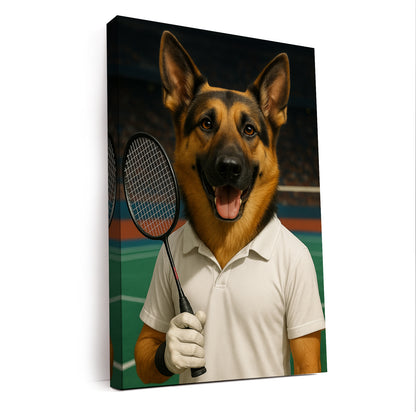 Custom Photo Badminton Dog Canvas Gift For Dog Lovers