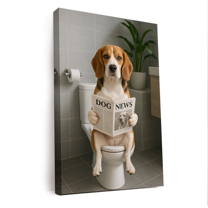 Custom Photo Dog Bathroom Style 4 Canvas Gift For Dog Lovers