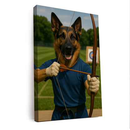 Custom Photo Archery Dog Canvas Gift For Dog Lovers