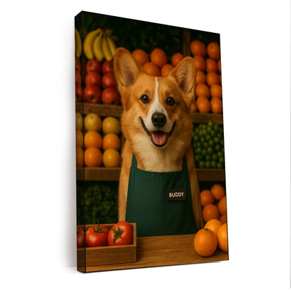Custom Photo Grocer Store Dog Canvas Gift For Dog Lovers