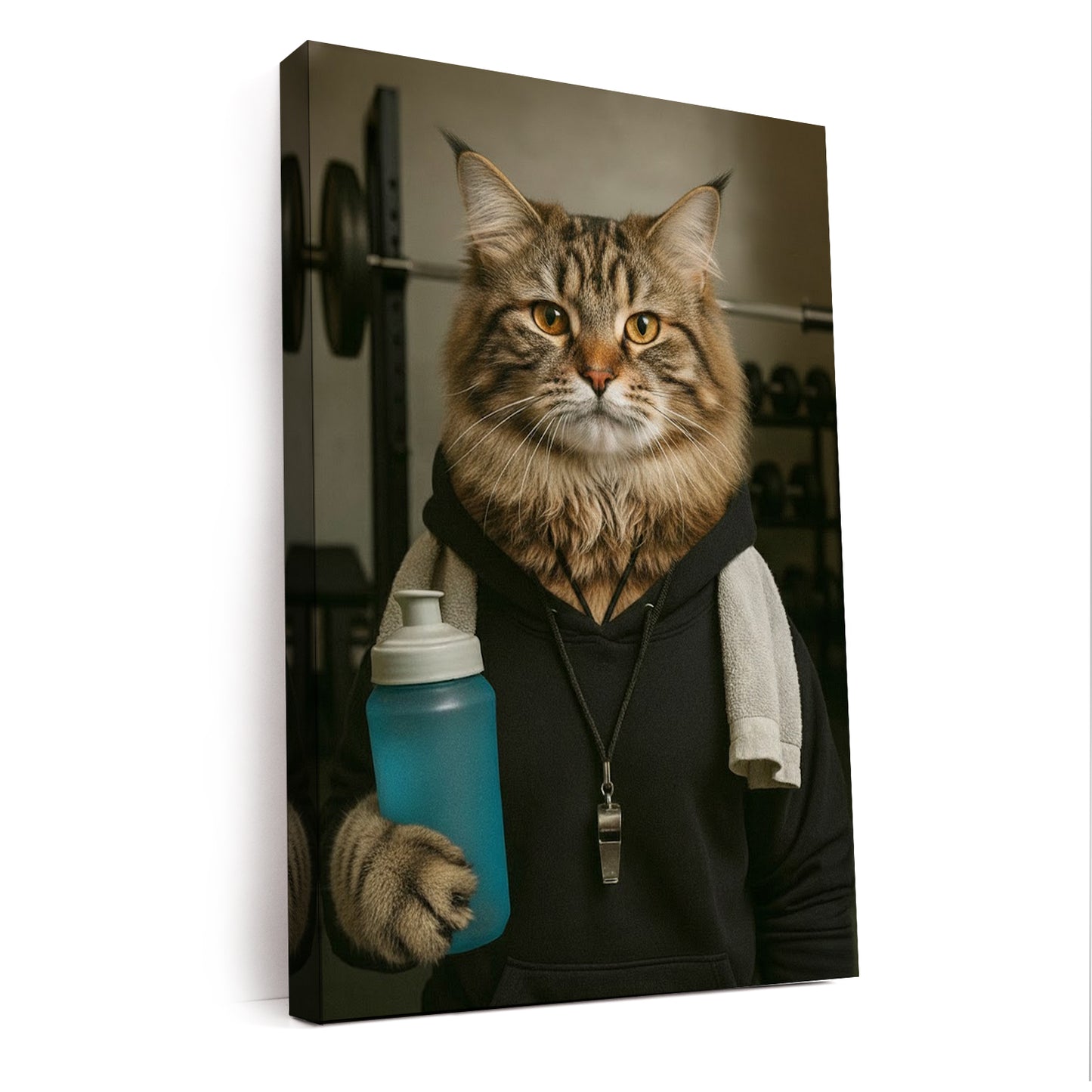 Custom Photo Personal Trainer Cat Canvas Gift For Cat Lovers