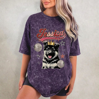 Custom Dog Photo Unisex T-Shirt, Personalized Pet Portrait Wash Shirt THUC99