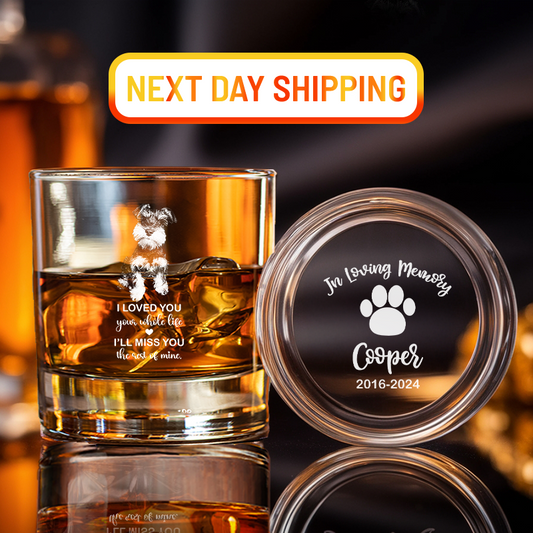 Custom Photo Dog Memorial Whiskey Glass Gift, I Loved You Your Whole Life, Pet Sympathy, Pet Loss, Cat Memorial, Loss of Dog Gift TNG202